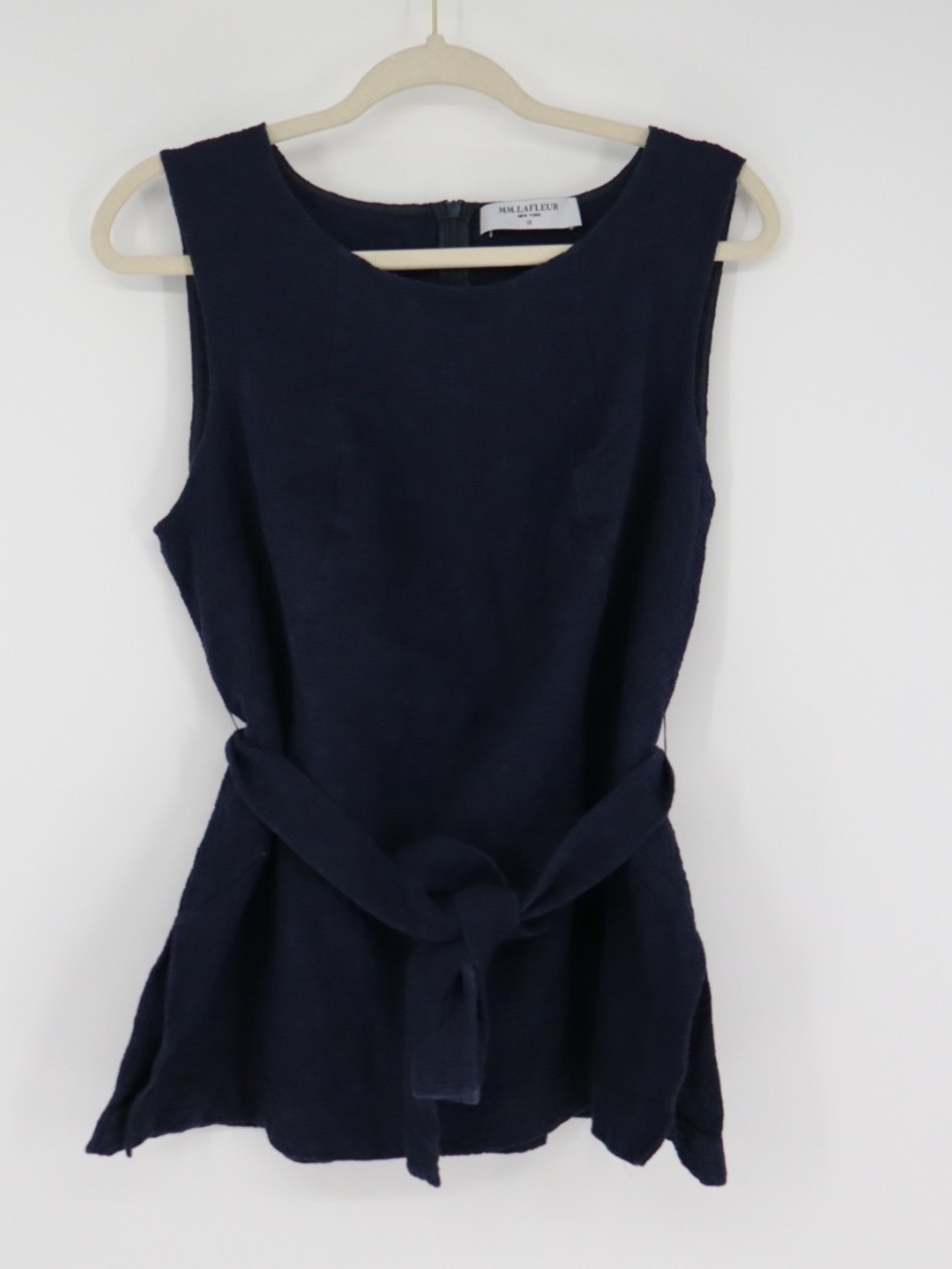 MM Lafleur Navy Sleeveless Tie-Waist Tunic